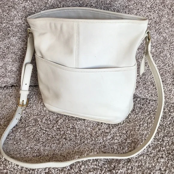 vintage coach old ✨ ivory White bag BONE SADDLERY Bag Vintage Coach Off-white Ivory #9535 Made